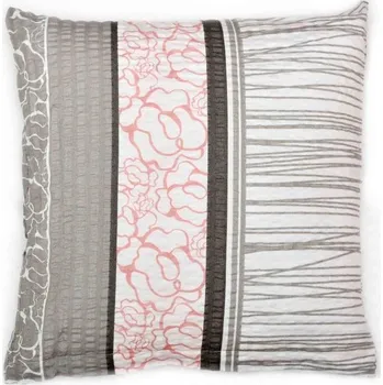 Povlak na polštářek Bellatex Povlak na polštář krepový 40 x 40 cm šedorůžový ornament