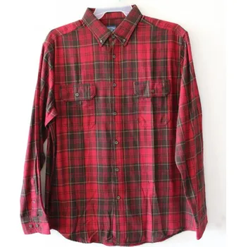Pánská košile KOŠILE PÁNSKÁ Faded Glory DLOUHÝ RUKÁV - červená kostka Velikost: XL