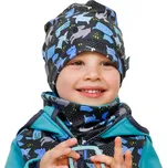 Chlapecká fleecová čepice, spadená - Unuo PEJSCI Barva: Šedá tmavě, Velikost: S ( 45-48cm )