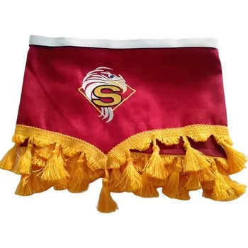 Stínítko do auta Přední záclonka pro SCANIA, červená barva a žluté střapce