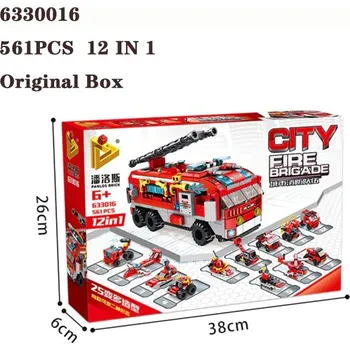 ostatní stavebnice Čína Stavebnice auta, 12 v 1 Varianta: Hasiči, 561 dílků, Balení: s krabicí