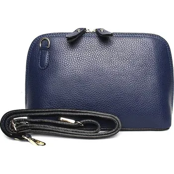 Dámská malá pevná kožená crossbody kabelka Vera Pelle no. 75 tmavěmodrá | KabelkyproVas.cz