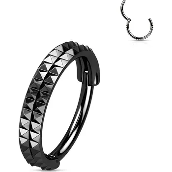 Piercing Šperky4U Černý segment kruh s hroty - helix / cartilage / tragus piercing - NS0053K-1210