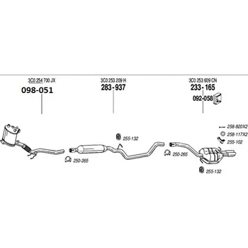 Filtr pevných částic filtr pevných částic Bosal 098-051