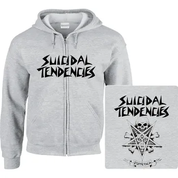 Pánská mikina šedivá mikina s kapucí a zipem Suicidal Tendencies - Possessed