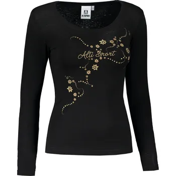 Dámské tričko Dámské triko s dlouhým rukávem ALTISPORT CARRYOVER ALW009169 ČERNOZLATÁ XS