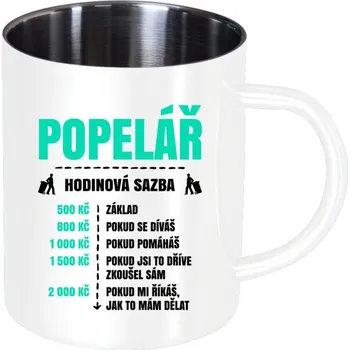 Nerezový hrnek Hodinová sazba - popelář