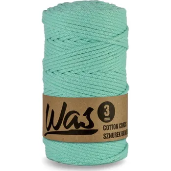 Nit Bavlněná šňůra 3mm, 100m, MENTOLOVÁ