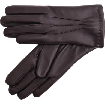 Rukavice Tmavě hnědé kožené rukavice Špongr BARON zateplené králičí kožešinou Velikost: 10"