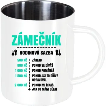 Nerezový hrnek Hodinová sazba - zámečník