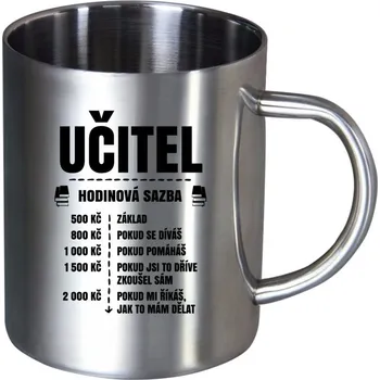 Nerezový hrnek Hodinová sazba - učitel
