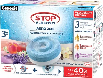 Pohlcovač vlhkosti Ceresit Stop Vlhkosti Aero 360° náhradní tablety 3x 450 g