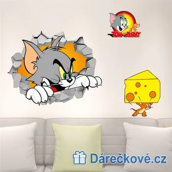 Samolepící dekorace Samolepka Tom a Jerry, samolepka na zeď, vel. 70x50cm
