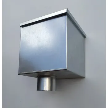 okap Žlabový kotlík pozinkovaný excentrický hranatý s kulatým vývodem 100 (RUČNÍ VÝROBA)