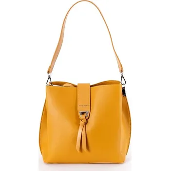 Tříoddílová tmavěžlutá kabelka na rameno i crossbody David Jones 6627-2A