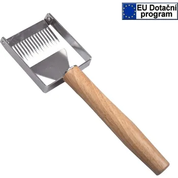 Odvíčkovací vidlička s dřevěnou rukojetí malá (Vidlička s vodící lištou)