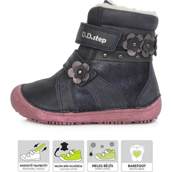 Dětská treková obuv D.D.Step D.D. step dívčí zimní obuv W063-580L Barva: modrá, Velikost: 35