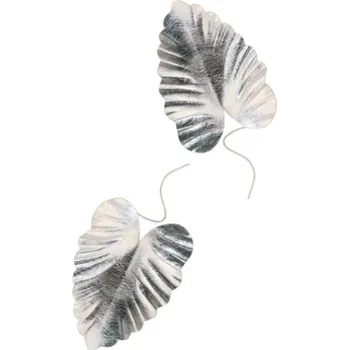 Party dekorace CHAKS Lístečky dekorační metalické stříbrné 4,3x6,5cm 6ks