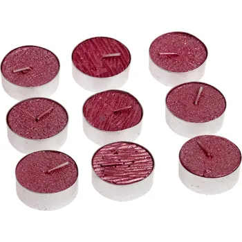 Svíčka Fééric Lights and Christmas Sada 9 třpytivých svíček, červená barva