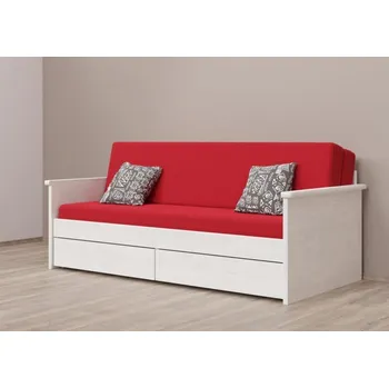 BMB TANDEM JORA s roštem a úložným prostorem, LAMINO, s područkami - 90/180 x 200 cm, lamino