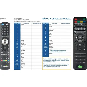Dálkový ovladač General SledovaniTV M6 - dálkový ovladač duplikát