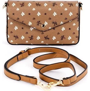 Módní doplněk Malá pevná světlehnědá crossbody kabelka David Jones CM6120