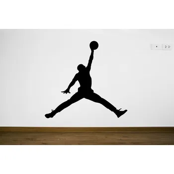 Samolepící dekorace Lepy.cz Samolepka na zeď Jordan - basketbalista Velikost (šířka x výška): 40x37cm, Barevná varianta: Světle šedivá