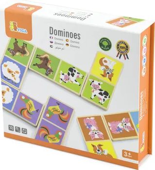 Domino VIGA Dřevěné domino Domácí zvířata