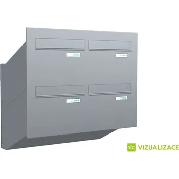 Poštovní schránka Poštovní schránka D-24 - pro zazdění s čelní deskou - lakovaná - RAL 8019 MAT. - ŠEDO - HNĚDÁ