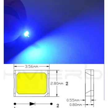 Polovodič LED smd dioda 2835 modrá 60mA 0.2W
