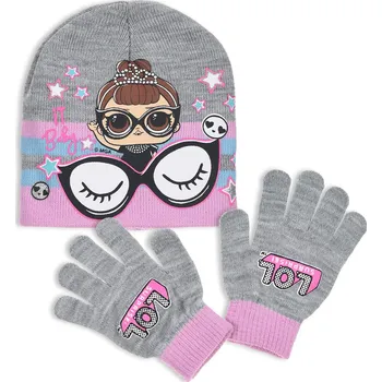 Čepice LOL SURPRISE Dívčí čepice a rukavice L.O.L SURPRISE BABY šedá Velikost: 52 cm