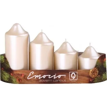 Svíčka ZTRADE Svíčka adventní schody 4 ks / 50 mm - perla krém metal