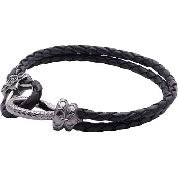 Náramek Pánský kožený náramek Nialaya MLTHCO150XL