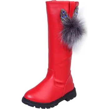 Čína Dívčí kozačky pod kolena Barva: Červená, Velikost: 32