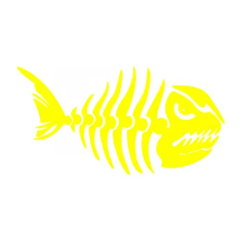 Polep vozidla SAMOLEPKA Ryba kostra 004 pravá (05 - žlutá citron) NA AUTO, NÁLEPKA, FÓLIE, POLEP, TUNING, VLASTNÍ TEXT, TISK, AUTOSAMOLEPKY.cz, POLEPY, OBRÁZEK, LOGO, SAMOLEPKY