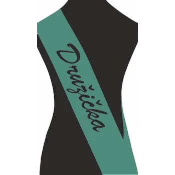 Party dekorace ON-DESIGN Šerpa DRUŽIČKA Barva: emerald, Barva potisku: černá, Fonty písma: Brush Script MT