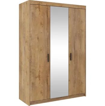 Dětská skříň Moderní šatní skříň se zrcadlem Elena - dub lefkas