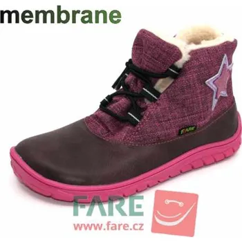 Dámská zdravotní obuv FARE BARE DĚTSKÉ ZIMNÍ NEPROMOKAVÉ B5543291,B5443291 růžové s gumičkou s membránou Velikost EU: 23, vnitřní délka: 152, vnitřní šířka: 65