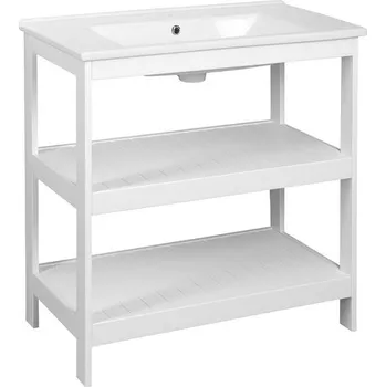 Koupelnový nábytek Aqualine Etide Policová skříňka s umyvadlem 85x86x45 cm, bílá mat