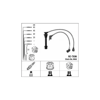 Zapalovací kabel Sada kabelů pro zapalování NGK RC-TX06 - TOYOTA