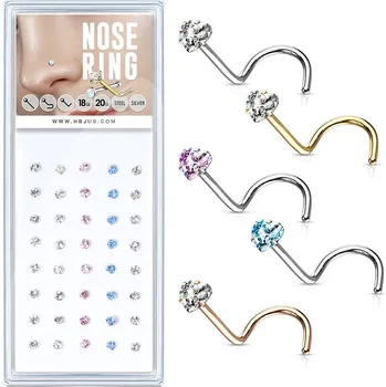 Souprava šperků Šperky4U Sada 40ti piercingů do nosu, 3mm zirkon - N0000-20