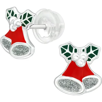 Náušnice Olivie 5426 Stříbrné náušnice VÁNOČNÍ ZVONEČKY Stříbrné