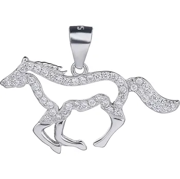 Přívěsek BEALIO Stříbrný přívěsek ZÁŘIVÝ KŮŇ 03-07188-0861 bílá