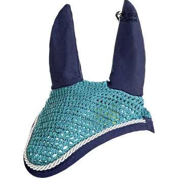 Čabraka pro koně Náušníky HKM -EQUESTRIAN- - Tmavě modrá/Azurová - Cob