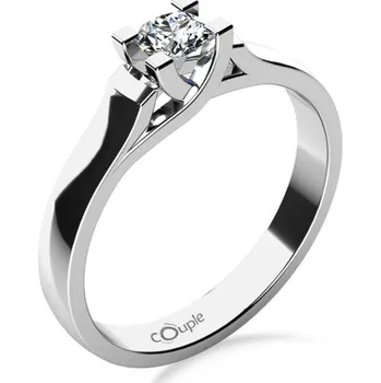 Prsten Couple, Zásnubní prsten Brigitte v bílém zlatě se zirkonem, vel.: 56, ø17,8 mm, 6864040-0-56-1