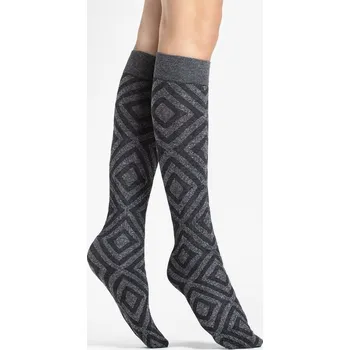 Dámské ponožky Fiore Deva • UNI • šedá/černá • podkolenky 60 DEN
