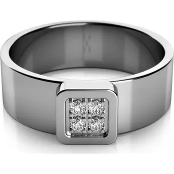 Prsten Couple, Prsten Cuba z bílého zlata se zirkony, vel.: 54, ø17,2 mm, 6860465-0-54-1