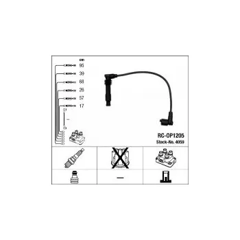 Zapalovací kabel Sada kabelů pro zapalování NGK RC-OP1205 - OPEL