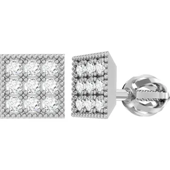Náušnice Couple, Moderní náušnice Romi, bílé zlato se zirkony, 6680301-0-0-1