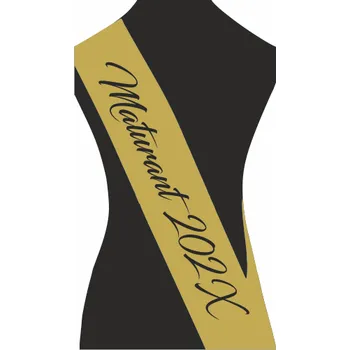 Party dekorace ON-DESIGN Šerpa MATURANT Barva: zlatá, Barva potisku: černá, Fonty písma: Blacksword